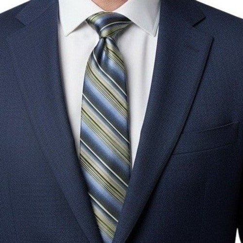 Croft & Barrow Necktie Blue Green Stripe Diagonal Striped Business Professional